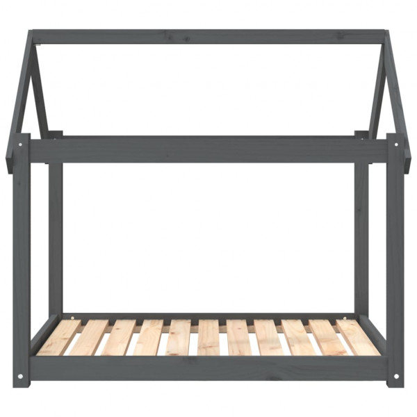 Cama para cães 101x70x90 cm madeira de pinho maciça cinza M 5