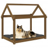 Cama para cães 101x70x90 cm pinho maciço castanho mel 4
