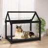 Cama para cães 101x70x90 cm madeira de pinho preto 1