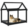 Cama para perros madera maciza de pino negro 101x70x90 cm 4
