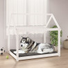 Cama para cães 111x80x100 cm madeira de pinho maciça branco 1