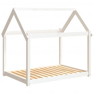 Cama para perros madera maciza de pino blanco 111x80x100 cm H