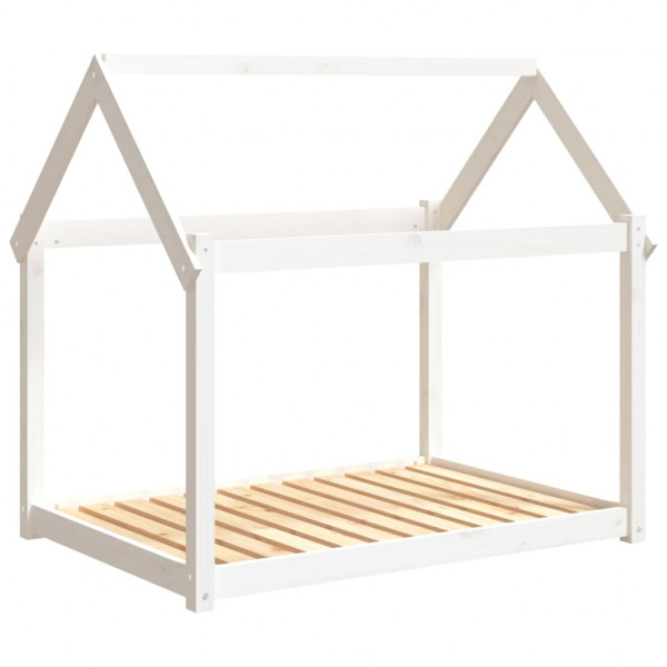 Cama para perros madera maciza de pino blanco 111x80x100 cm M 2