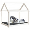 Cama para cães 111x80x100 cm madeira de pinho maciça branco 4