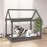 Cama para cães 111x80x100 cm madeira de pinho maciça cinza 1