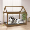 Cama para perros madera maciza pino marrón miel 111x80x100 cm 1