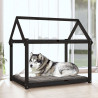 Cama para perros madera maciza de pino negro 111x80x100 cm 3