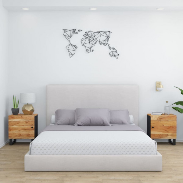Mesitas de noche 2 uds madera maciza de acacia 40x33x46 cm D