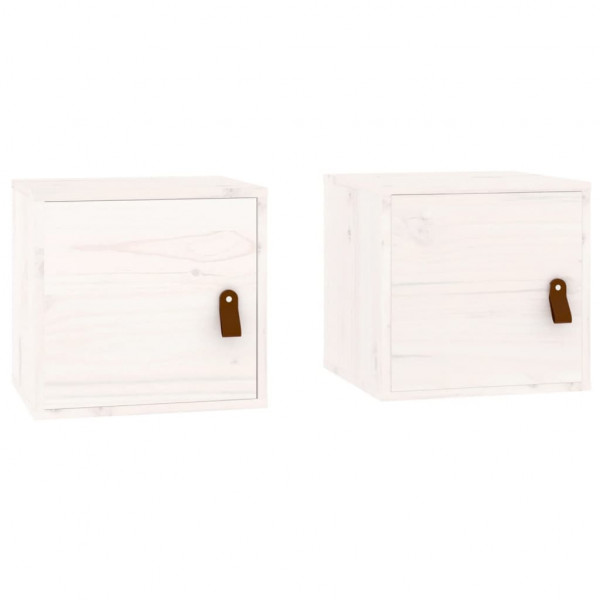 Armarios de pared 2 uds madera maciza pino blanco 31.5x30x30 cm M 2