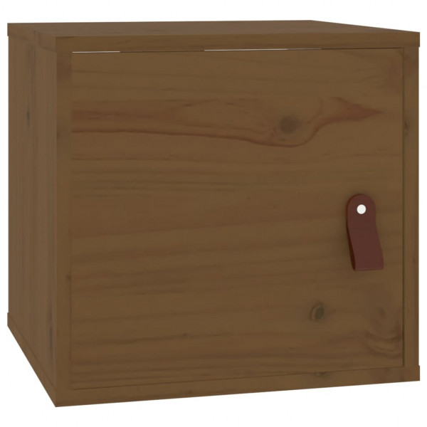 Armarios de pared 2 uds madera pino marrón miel 31.5x30x30 cm M 3