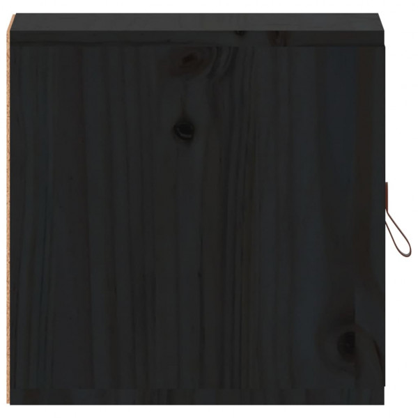 Armarios de pared 2 uds madera maciza pino negro 31.5x30x30 cm M 5