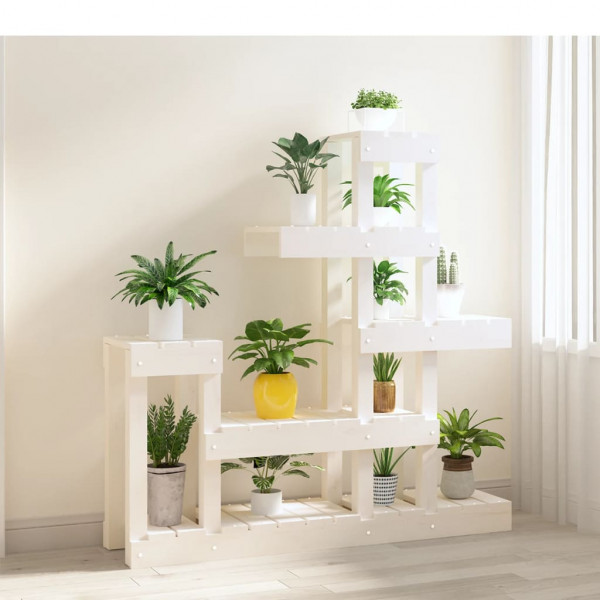 Suporte para plantas 92x25x97 cm pinho maciço branco M 3