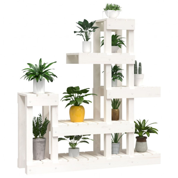 Soporte para plantas madera maciza de pino blanco 92x25x97 cm M 4