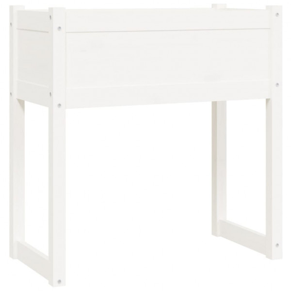 Jardinera madera maciza de pino blanco 78x40x81 cm M 2