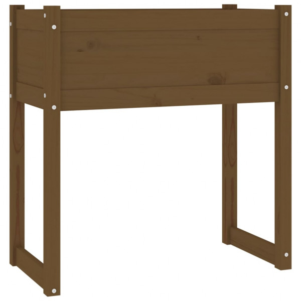 Jardinera madera maciza de pino marrón miel 78x40x81 cm M 2