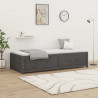 Sofá cama madera maciza de pino gris 90x200 cm 1