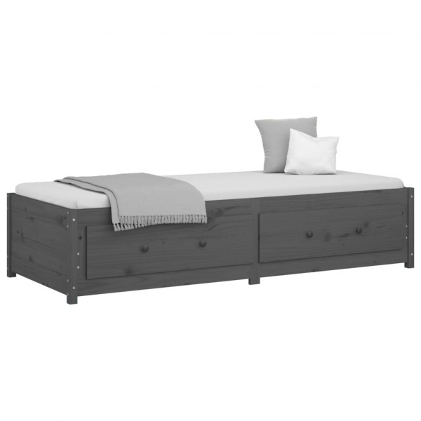 Sofá cama madera maciza de pino gris 90x200 cm M 3
