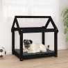 Cama para perros madera maciza de pino negro 71x55x70 cm 1