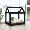 Cama para perros madera maciza de pino negro 71x55x70 cm 3