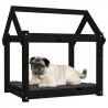 Cama para perros madera maciza de pino negro 71x55x70 cm 4