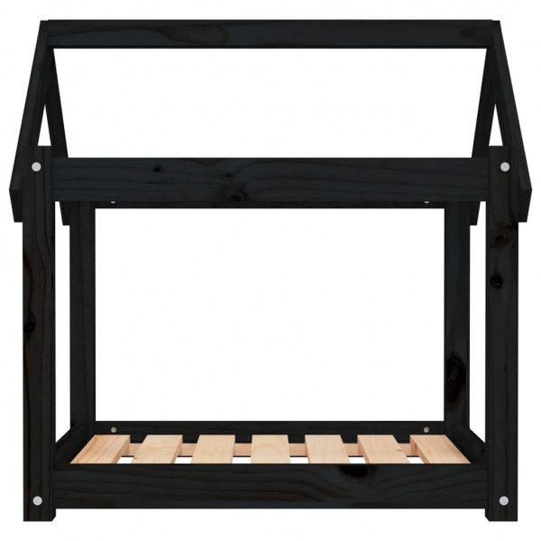 Cama para cães 71x55x70 cm madeira de pinho preto M 5