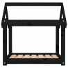 Cama para cães 71x55x70 cm madeira de pinho preto 5