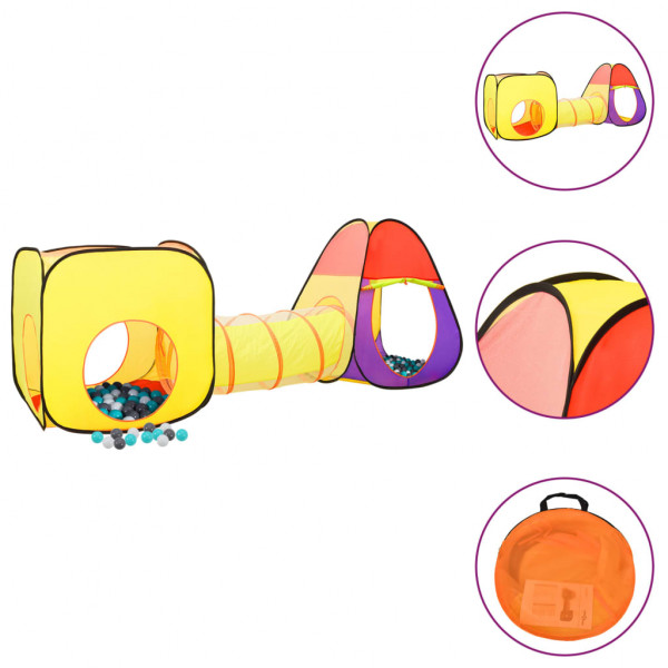 Tienda de juegos niños con 250 bolas multicolor 255x80x100cm M 3