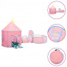 Tenda de brincar infantil com 250 bolas 301x120x128 cm rosa 1