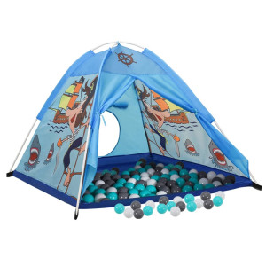 Tenda de brincar infantil com 250 bolas 120x120x90 cm azul H