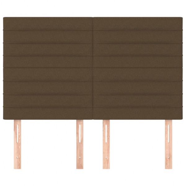 Cabeceira de cama 4 pcs tecido 72x5x78/88 cm castanho-escuro M 3