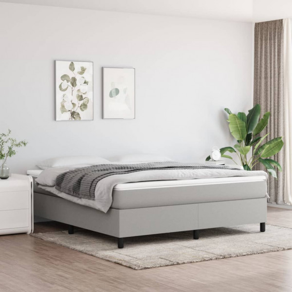 Estructura de cama box spring tela gris claro 160x200 cm D