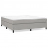 Estructura de cama box spring tela gris claro 160x200 cm 2