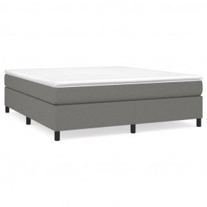 Estructura de cama box spring tela gris oscuro 160x200 cm H