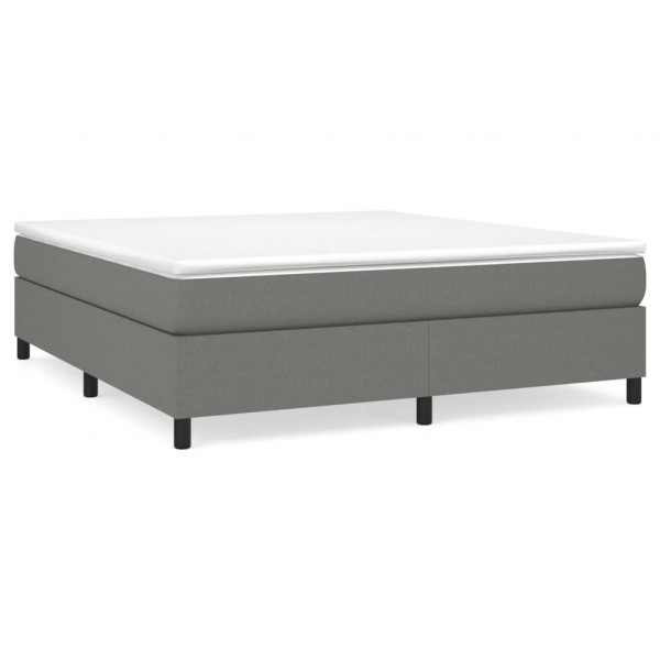 Estructura de cama box spring tela gris oscuro 160x200 cm M 2