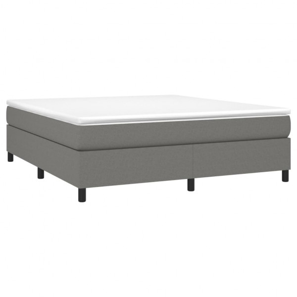 Estructura de cama box spring tela gris oscuro 160x200 cm M 3