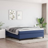 Estructura de cama box spring tela azul 160x200 cm 1