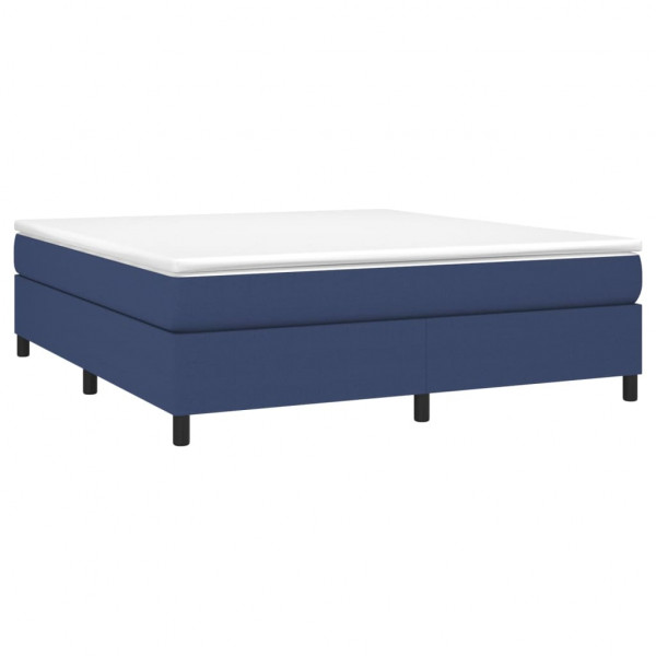 Estructura de cama box spring tela azul 160x200 cm M 3