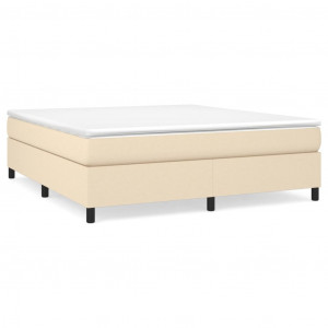 Estructura de cama box spring tela color crema 180x200 cm H