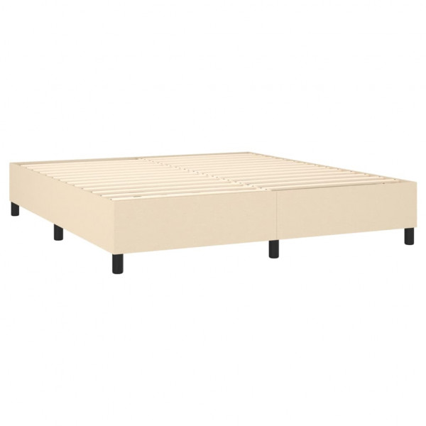 Estructura de cama box spring tela color crema 180x200 cm M 4