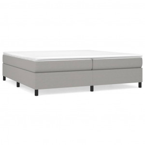 Estructura de cama box spring tela gris claro 200x200 cm H