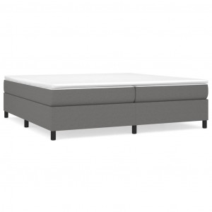 Estructura de cama box spring tela gris oscuro 200x200 cm H