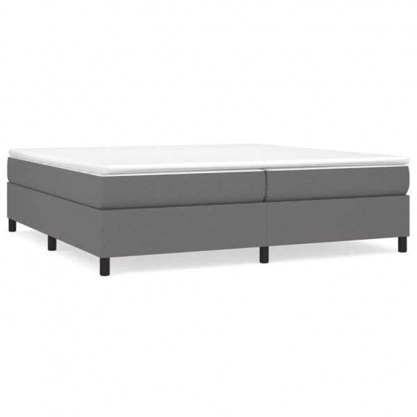 Estructura de cama box spring tela gris oscuro 200x200 cm M 2