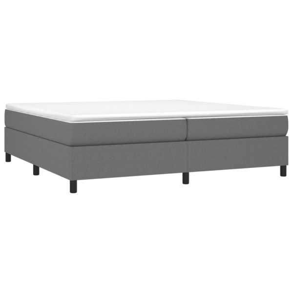 Estructura de cama box spring tela gris oscuro 200x200 cm M 3