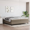 Estructura de cama box spring tela gris taupe 200x200 cm 1
