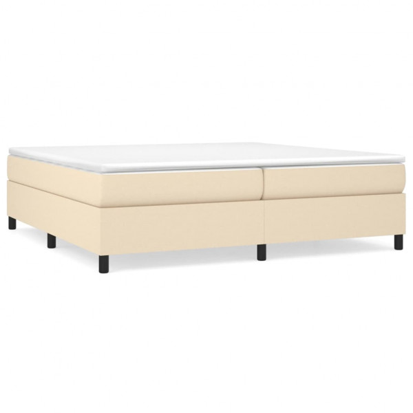 Estructura de cama box spring tela color crema 200x200 cm M 2
