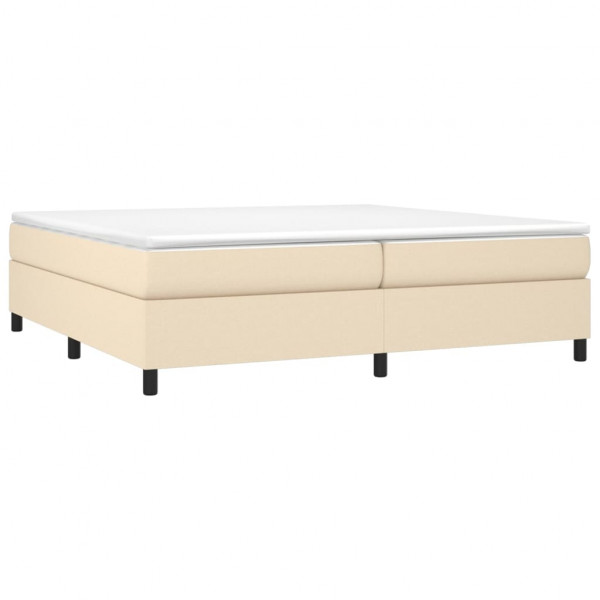 Estructura de cama box spring tela color crema 200x200 cm M 3