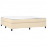 Estructura de cama box spring tela color crema 200x200 cm 3