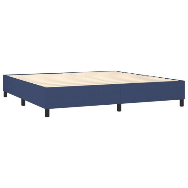 Estructura de cama box spring tela azul 200x200 cm M 4