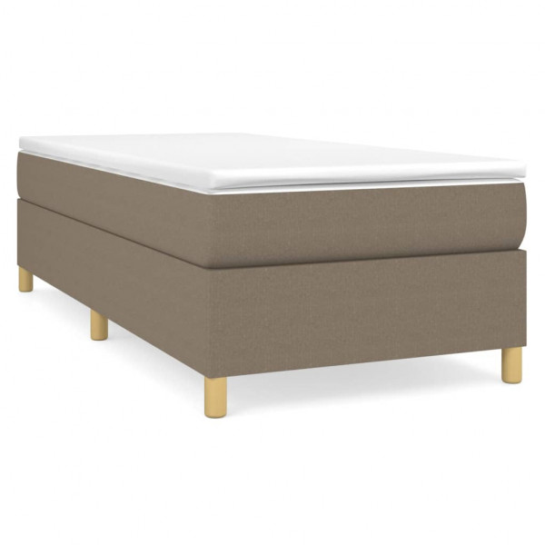 Estructura de cama box spring tela gris taupe 80x200 cm M 2