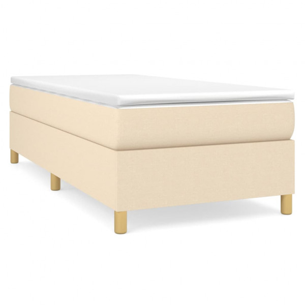 Estructura de cama box spring tela color crema 80x200 cm M 2